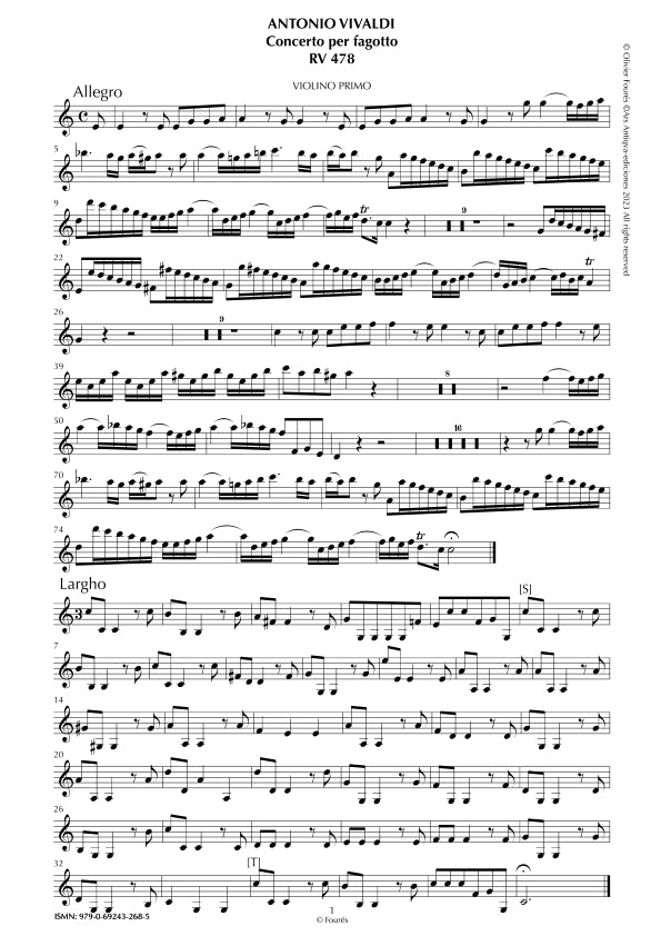 RV 478 Concerto per Fagotto in Do maggiore