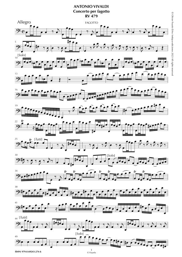 RV 479 Concerto per Fagotto in Do maggiore