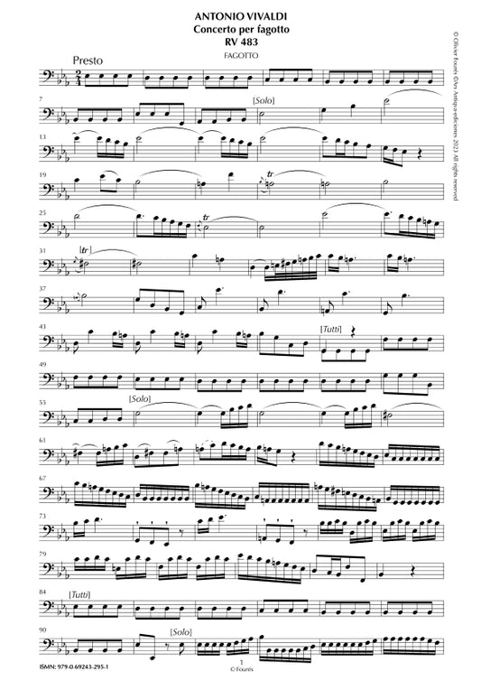 RV 483 Concerto per Fagotto in Mi-b maggiore