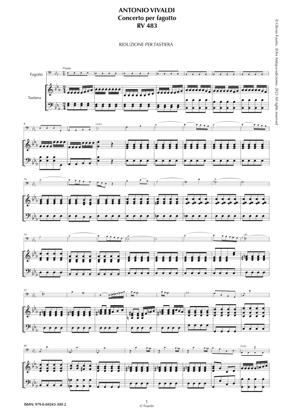 RV 483 Concerto per Fagotto in Mi-b maggiore