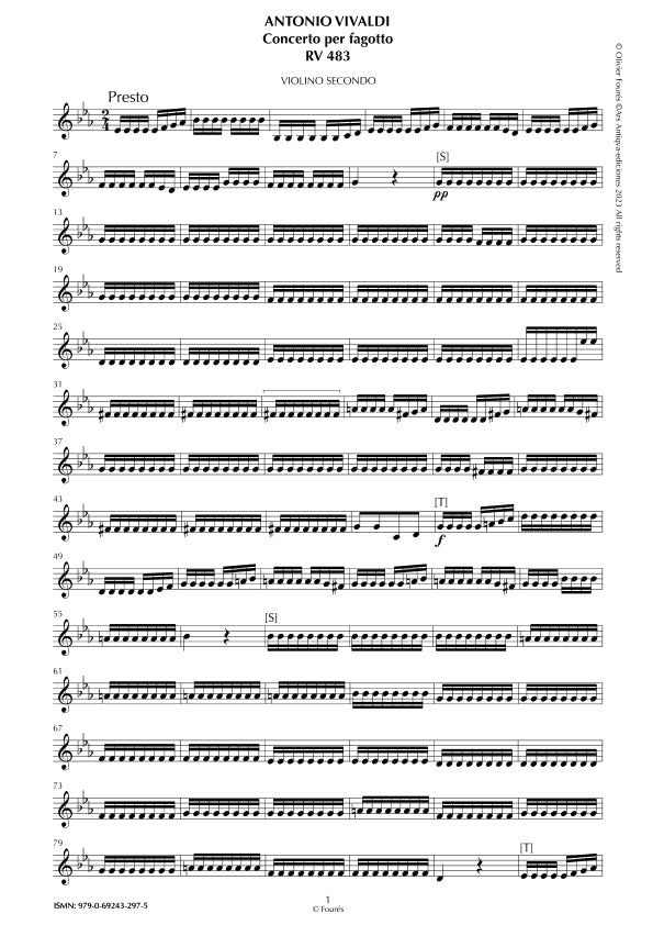 RV 483 Concerto per Fagotto in Mi-b maggiore