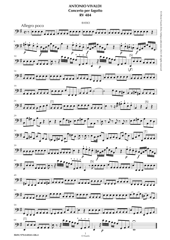 RV 484 Concerto per Fagotto in mi minore