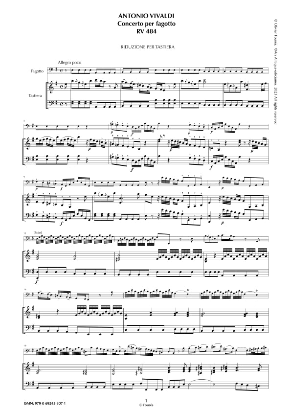 RV 484 Concerto per Fagotto in mi minore