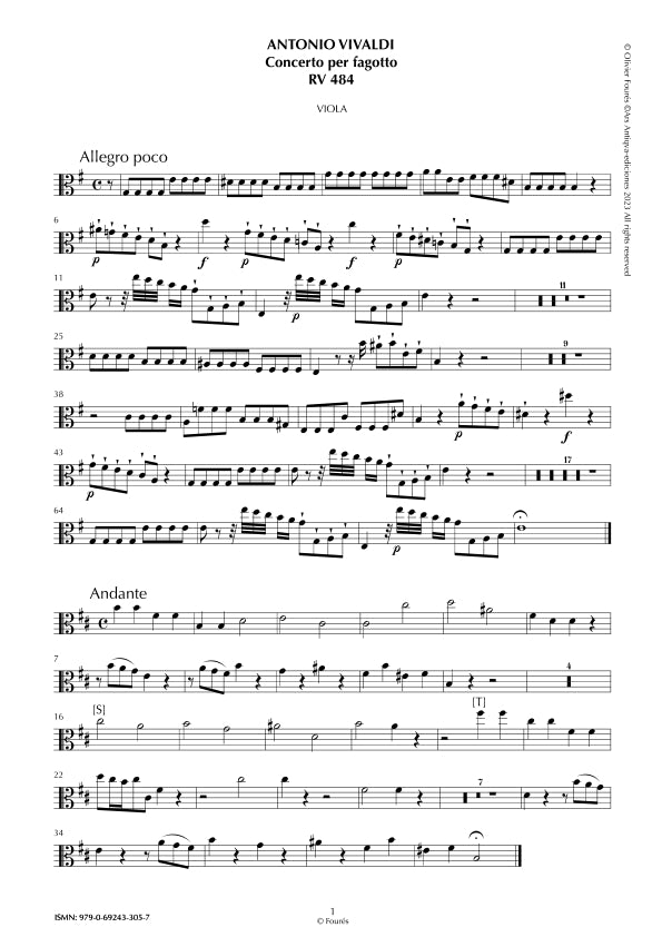 RV 484 Concerto per Fagotto in mi minore