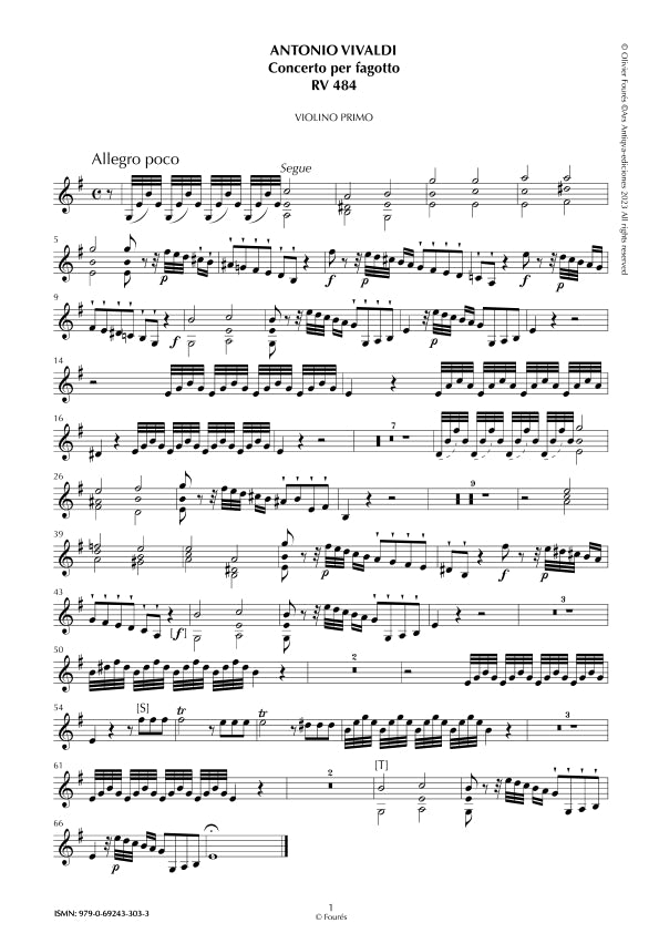 RV 484 Concerto per Fagotto in mi minore