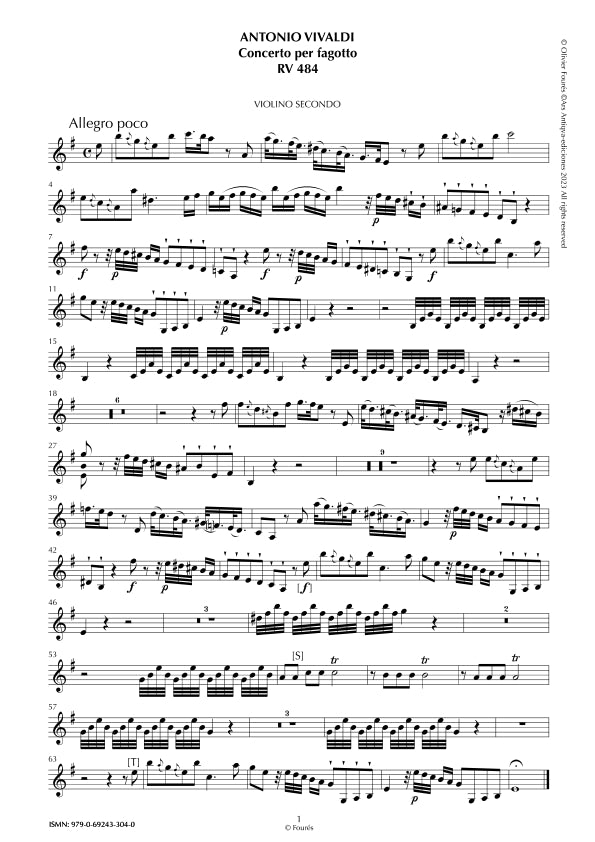 RV 484 Concerto per Fagotto in mi minore