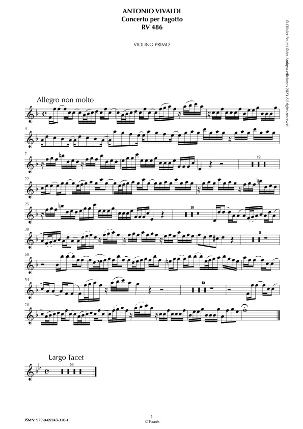RV 486 Concerto per Fagotto in Fa maggiore