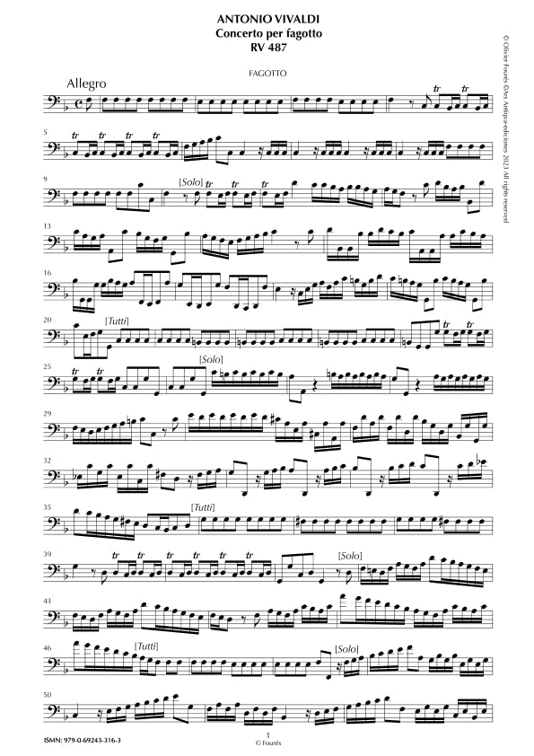 RV 487 Concerto per Fagotto in Fa maggiore