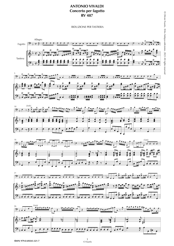 RV 487 Concerto per Fagotto in Fa maggiore