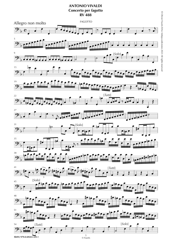 RV 488 Concerto per Fagotto in Fa maggiore