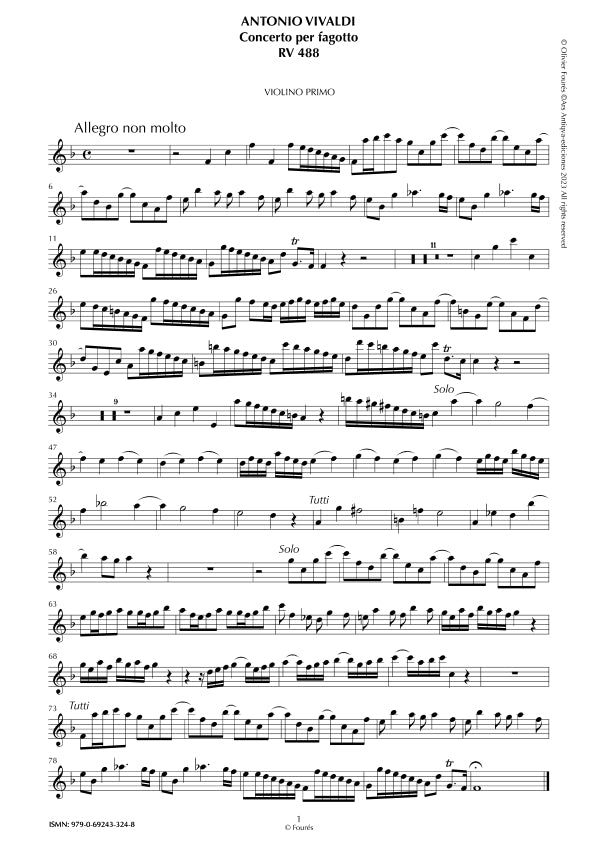RV 488 Concerto per Fagotto in Fa maggiore