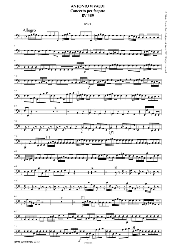 RV 489 Concerto per Fagotto in Fa maggiore