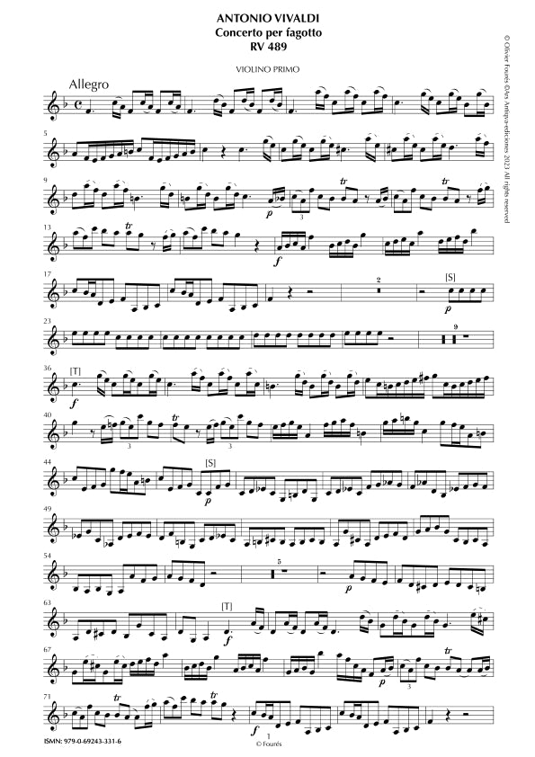 RV 489 Concerto per Fagotto in Fa maggiore