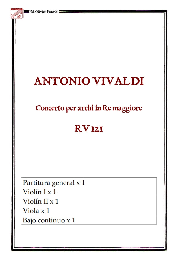 RV 121 Concerto per archi in Re maggiore