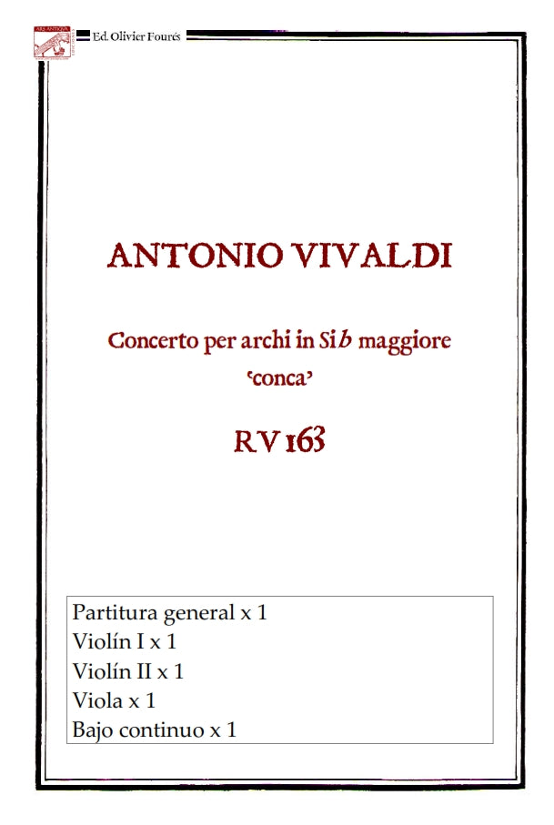 RV 163 Concerto per archi in Sib maggiore -CONCA-