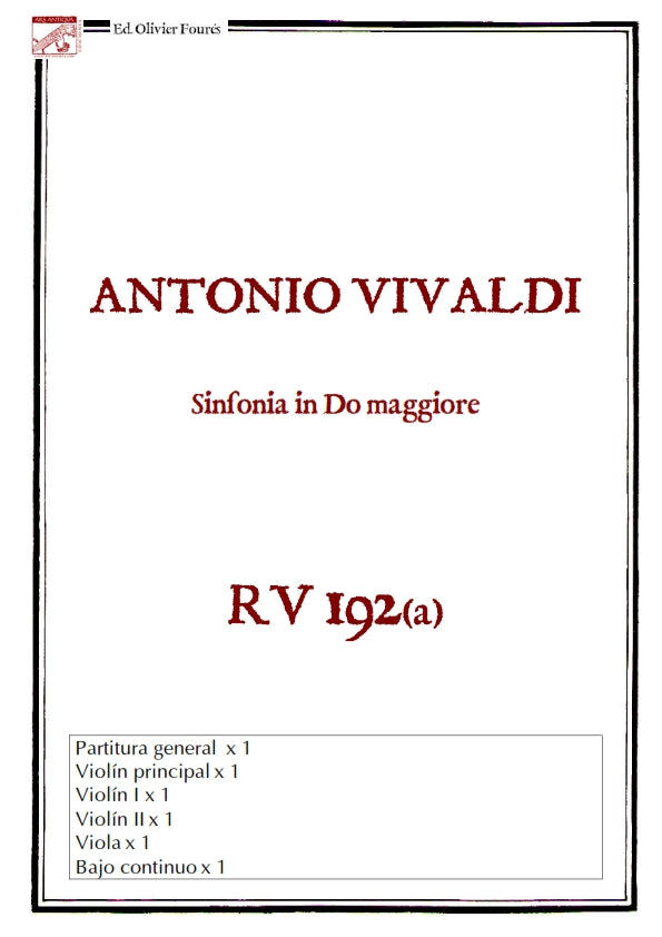 RV 192-RV192a Sinfonia in Do maggiore