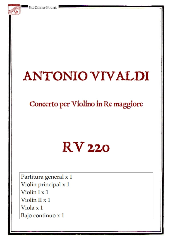 RV 220 Concerto per Violino in Re maggiore