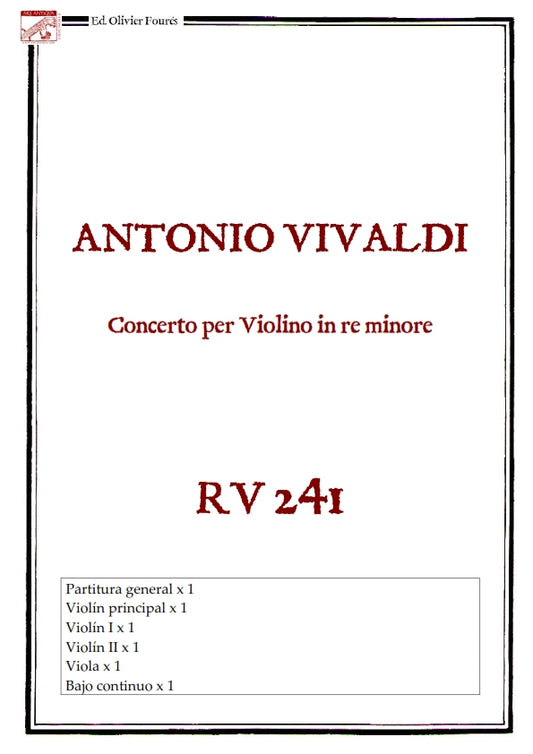 RV 241 Concerto per Violino in re minore