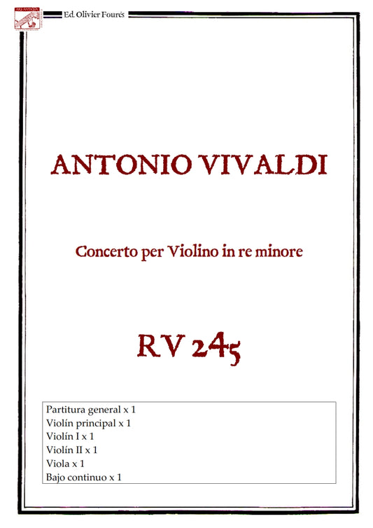 RV 245 Concerto per Violino in re minore