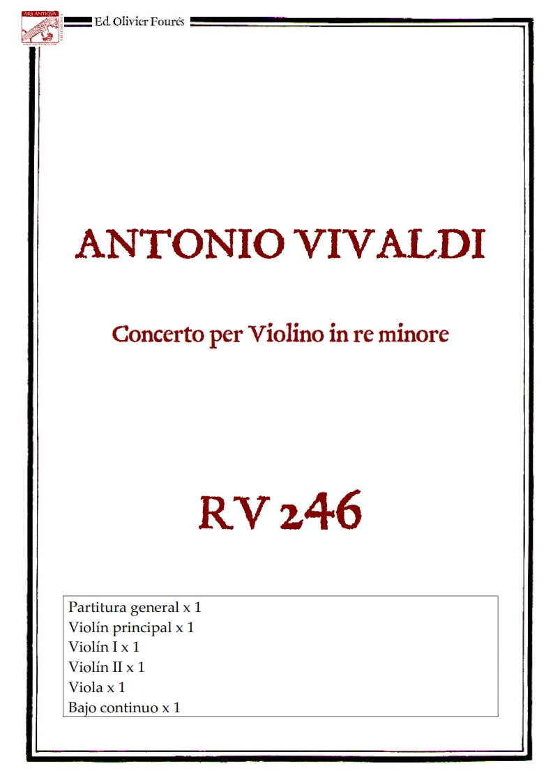 RV 246 Concerto per Violino in re minore