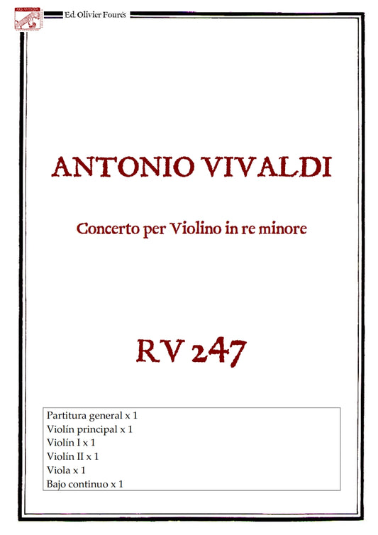 RV 247 Concerto per Violino in re minore