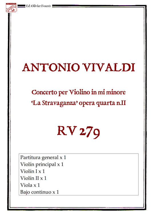 RV 279 Concerto per Violino in mi minore "La Stravaganza" opera quarta N.II