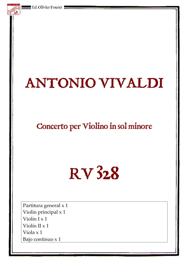 RV 328 Concerto per Violino in sol minore