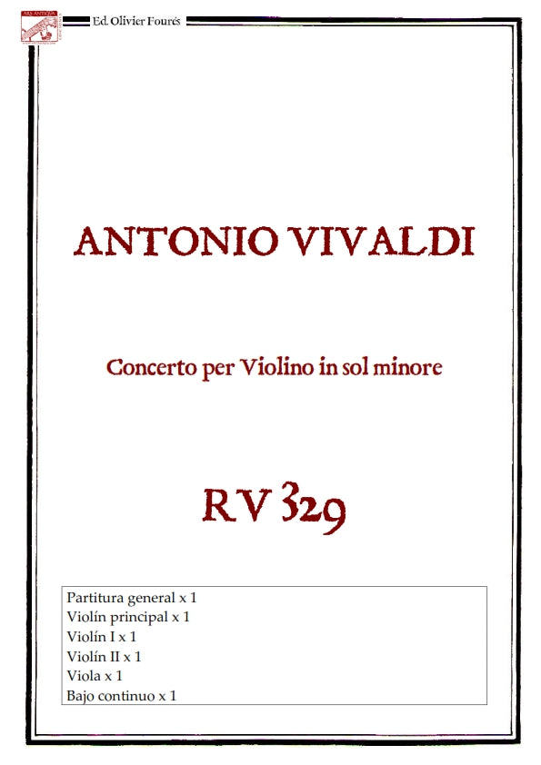RV 329 Concerto per Violino in sol minore