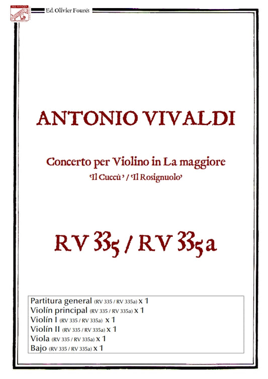 RV 335 / RV 335a Concerto per Violino in La maggiore -IL CUCCÙ / IL ROSIGNUOLO-