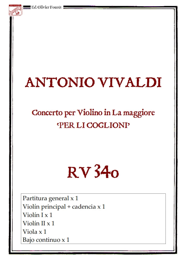 RV 340 Concerto per Violino in La maggiore "per li coglioni"