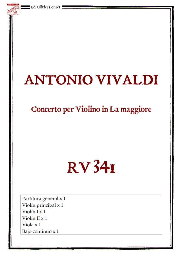 RV 341 Concerto per Violino in La maggiore