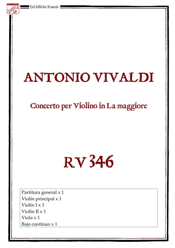 RV 346 Concerto per Violino in La maggiore