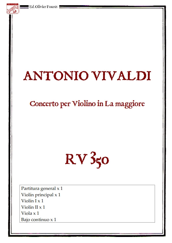 RV 350 Concerto per Violino in La maggiore
