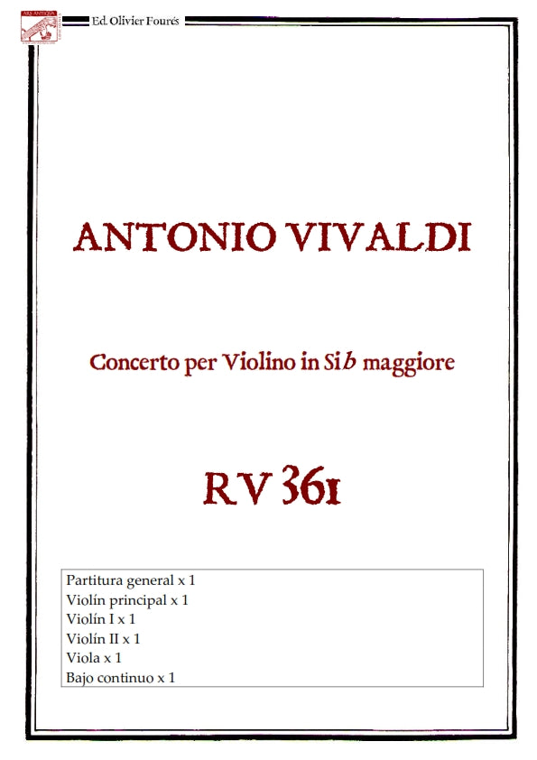 RV 361 Concerto per Violino in SI-b maggiore