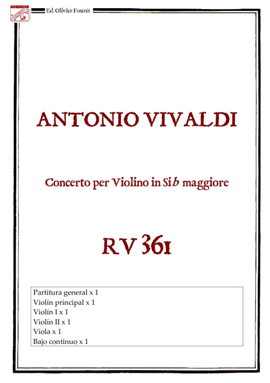 RV 361 Concerto per Violino in SI-b maggiore
