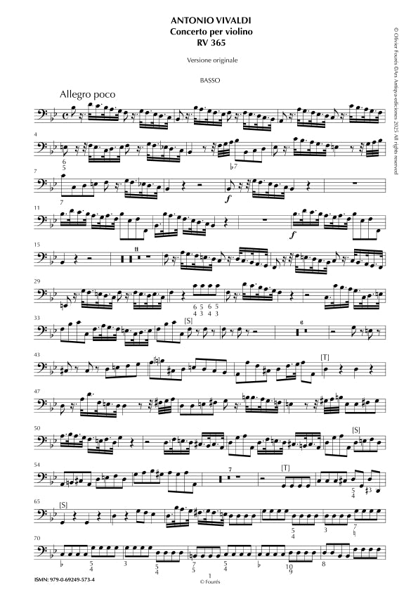 RV 365 Concerto per Violino in Si-b maggiore