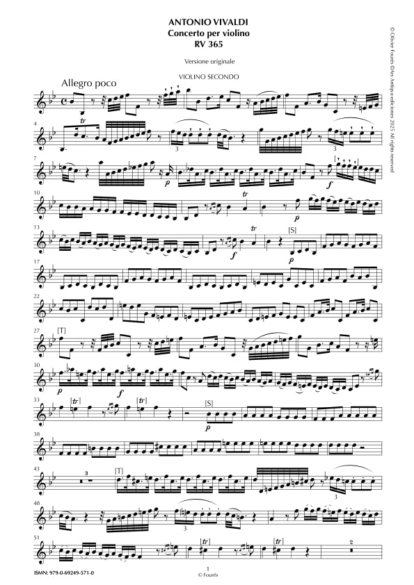 RV 365 Concerto per Violino in Si-b maggiore