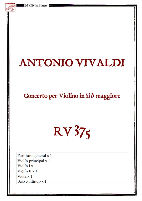 RV 375 Concerto per Violino in SI-b maggiore
