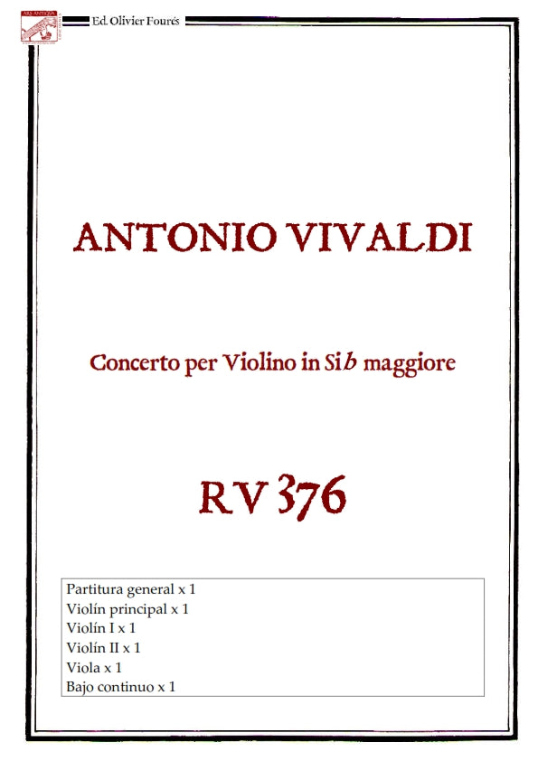 RV 376 Concerto per Violino in SI-b maggiore