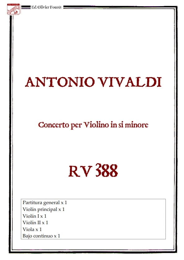 RV 388 Concerto per Violino in si minore