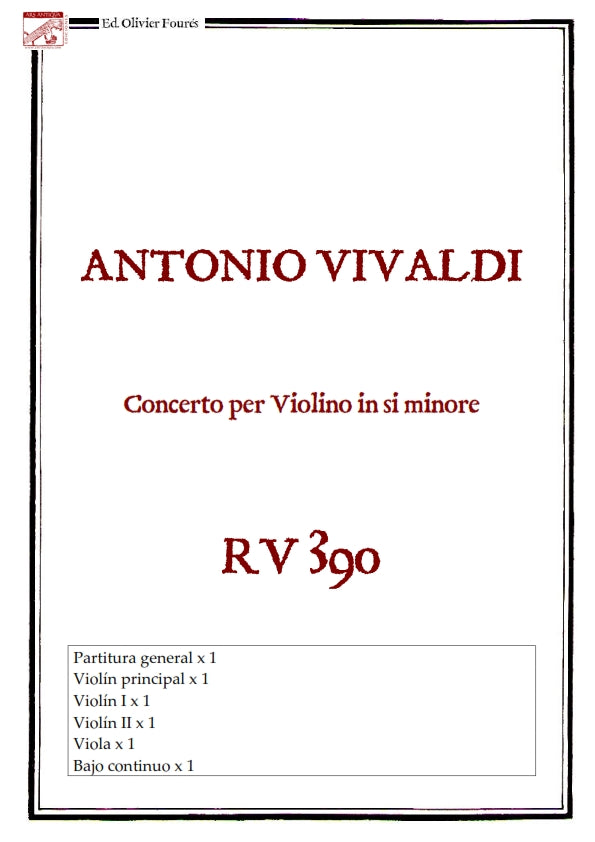 RV 390 Concerto per Violino in si minore