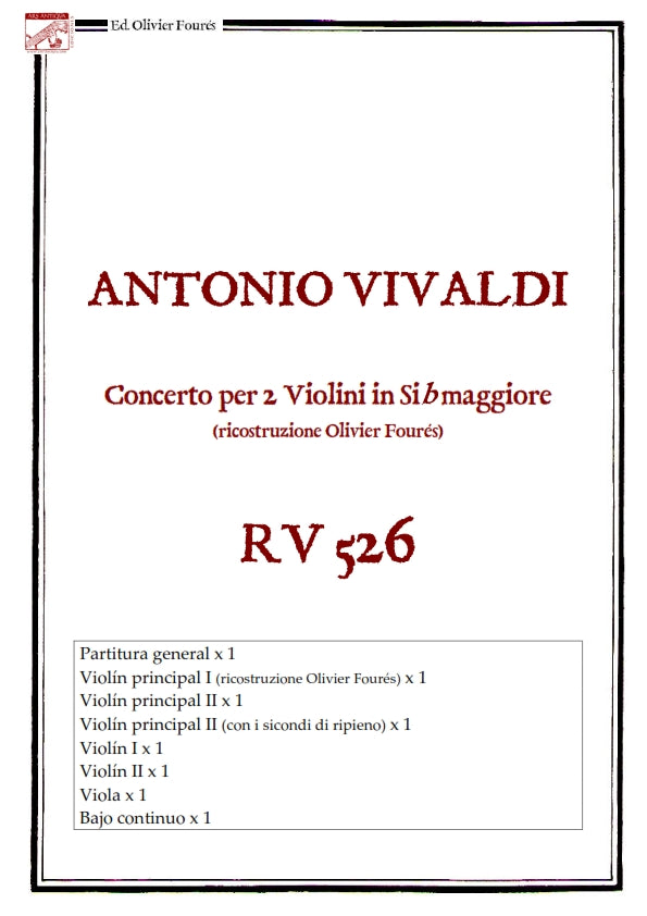 RV 526 Concerto per 2 Violini in Si-b maggiore