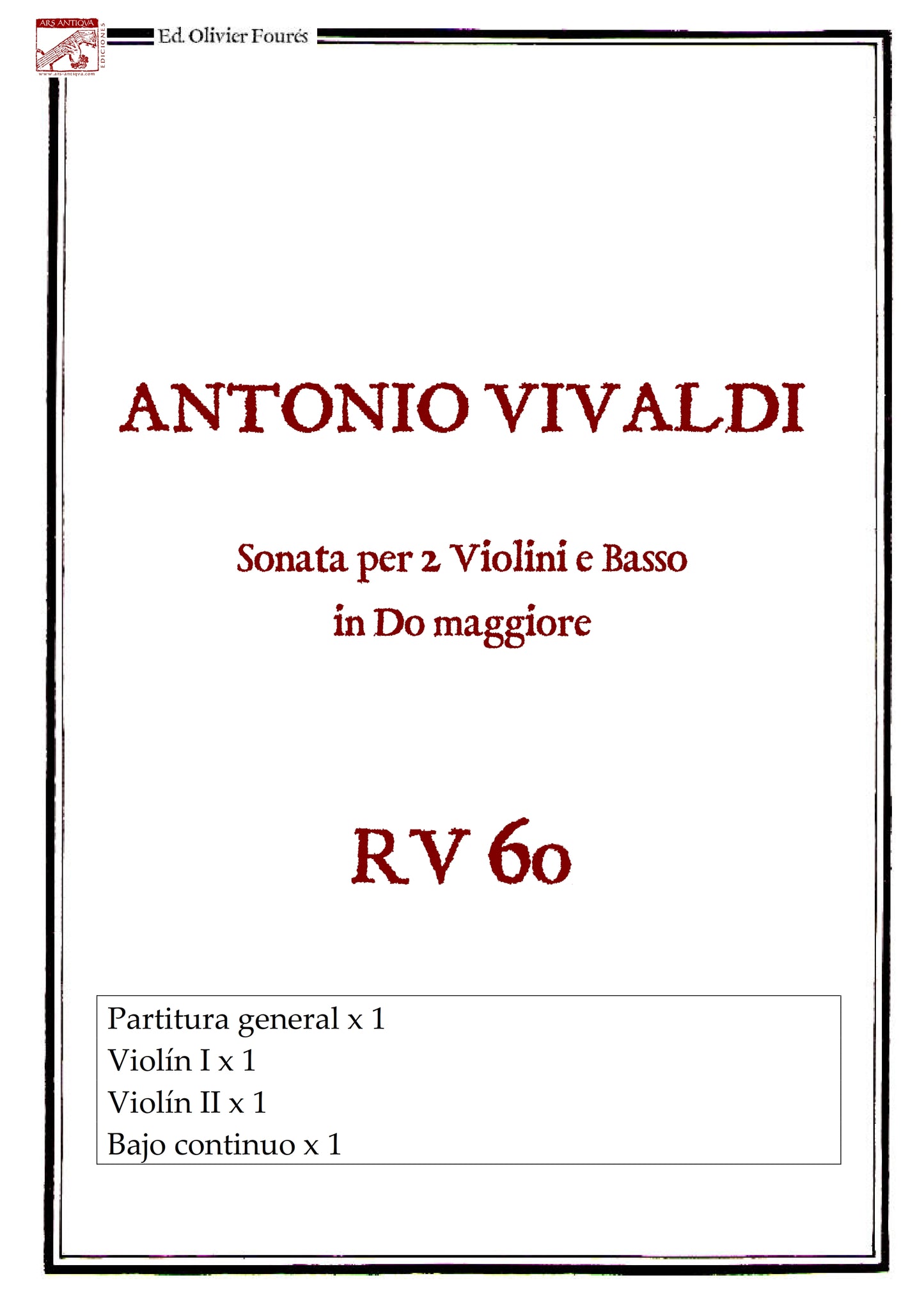 RV 60 Sonata per 2 Violini e Basso in Do maggiore