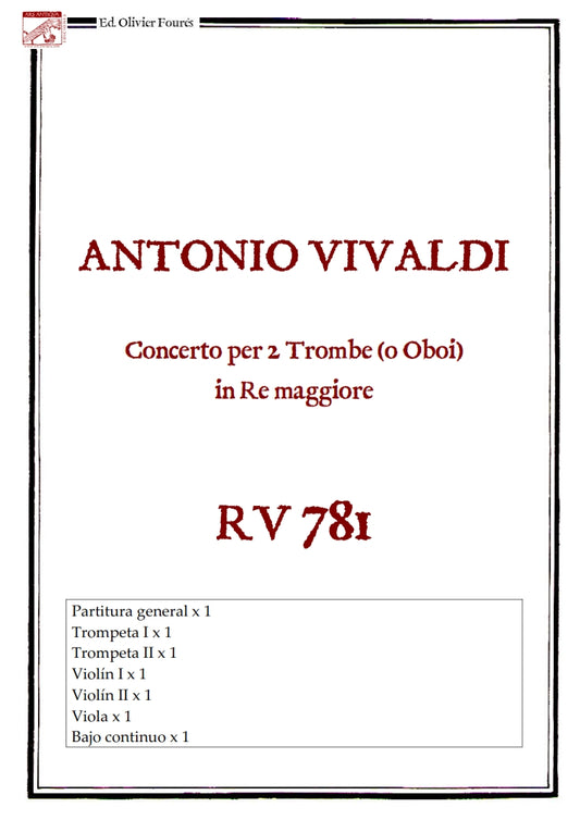 RV 781 Concerto per 2 Trombe (o Oboi) in Re maggiore