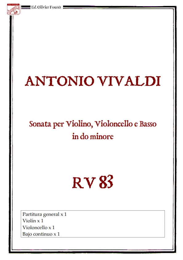 RV 83 Sonata per Violino, Violoncello e Basso in do minore