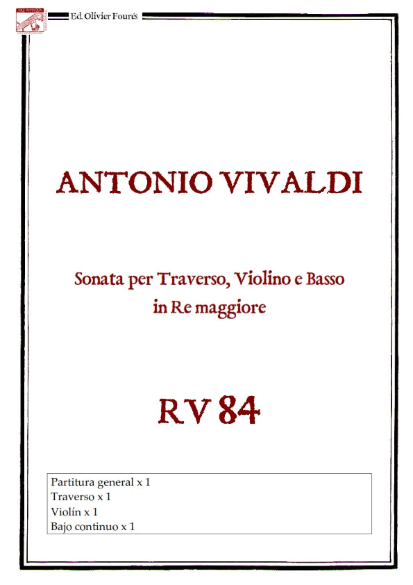 RV 84 Concerto per Traverso, Violino e Basso in Re maggiore