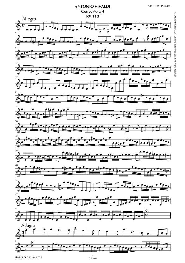 RV 113 Concerto per archi in Do maggiore