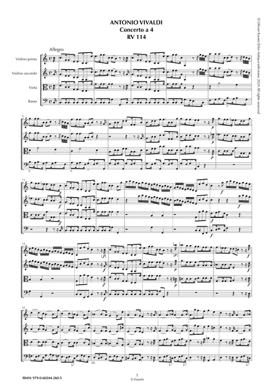 RV 114 Concerto per archi in Do maggiore