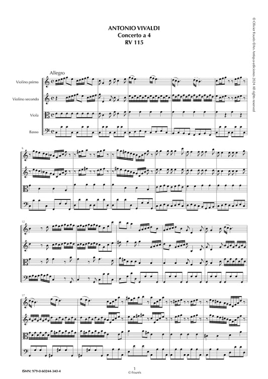 RV 115 Concerto per archi in Do maggiore