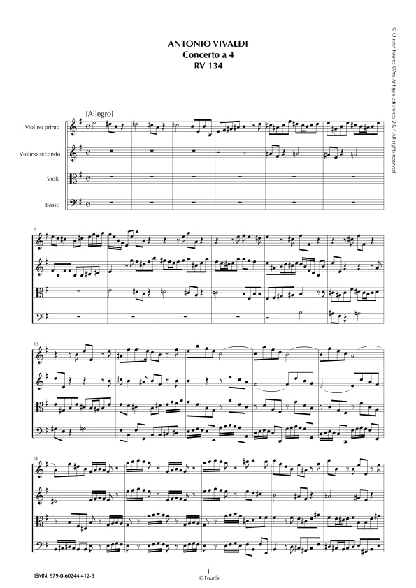 RV 134 Concerto per archi in mi minore
